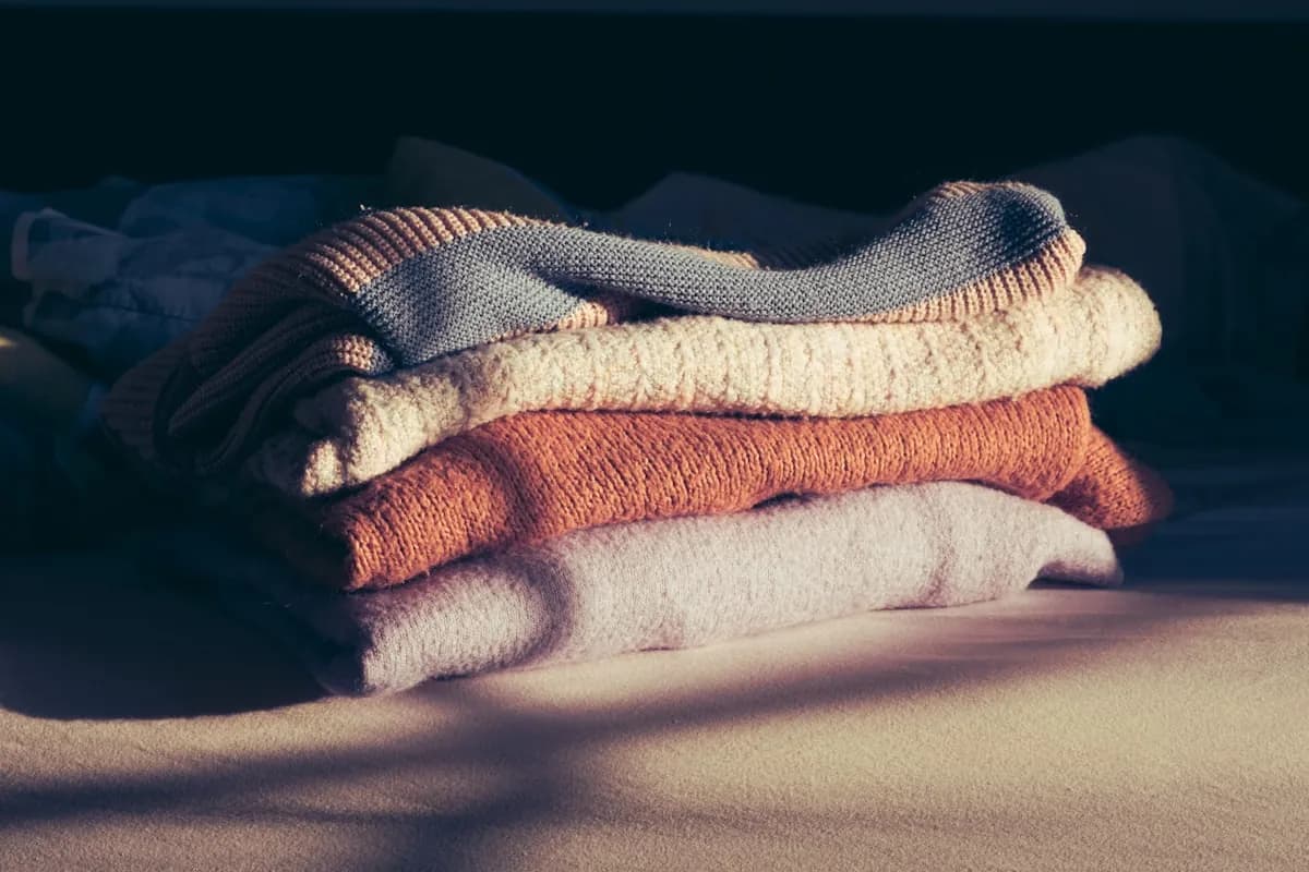 A stack of neatly folded linens