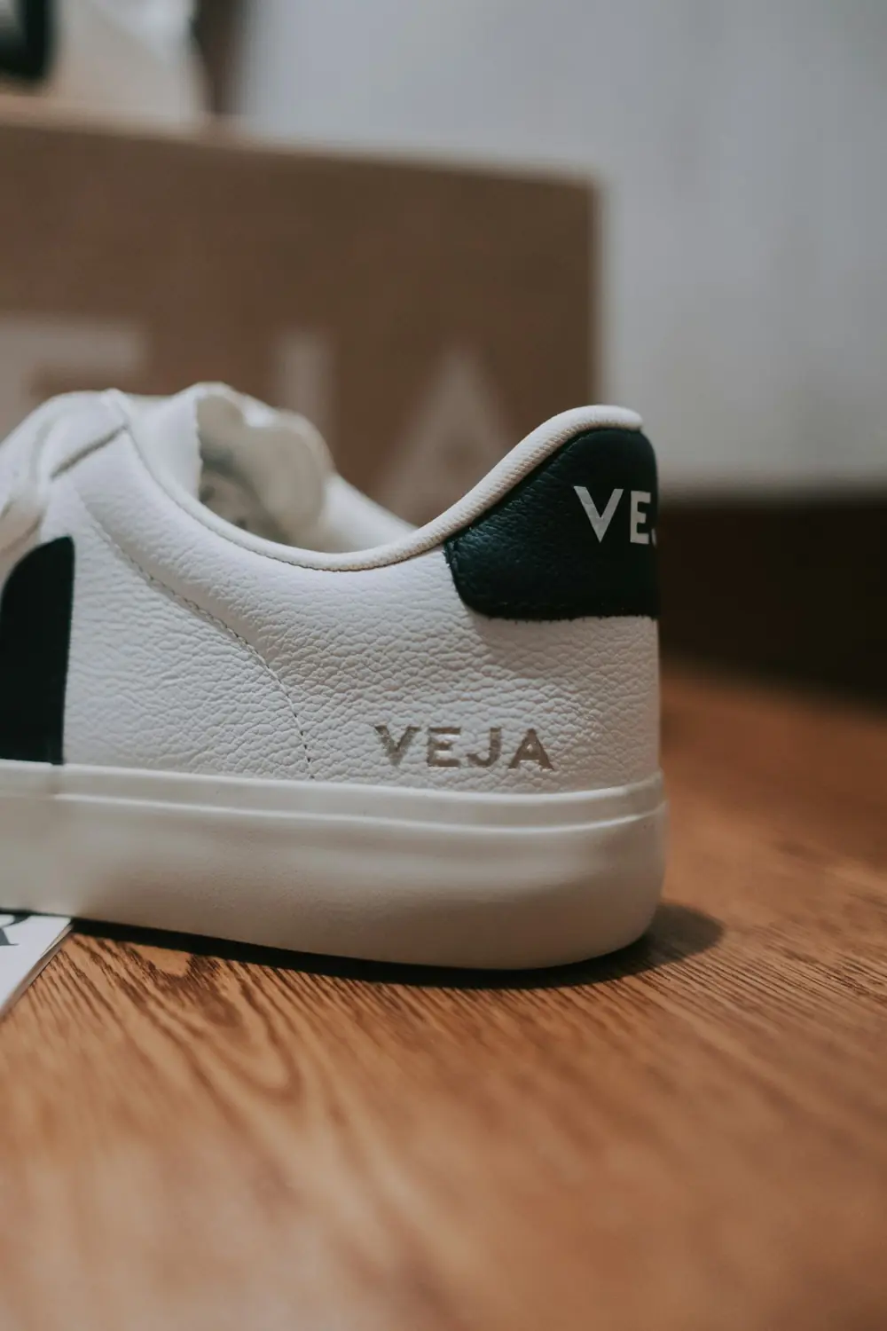 A cleaned white trainer